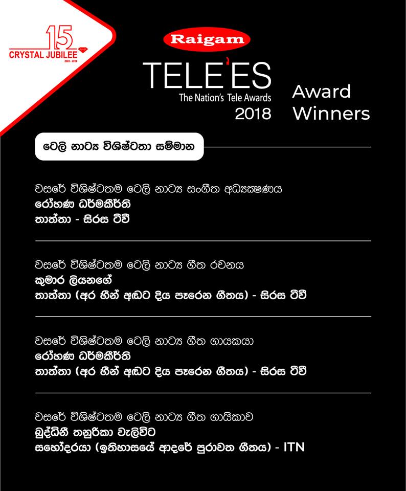Raigam Telees 2018 Winners 4