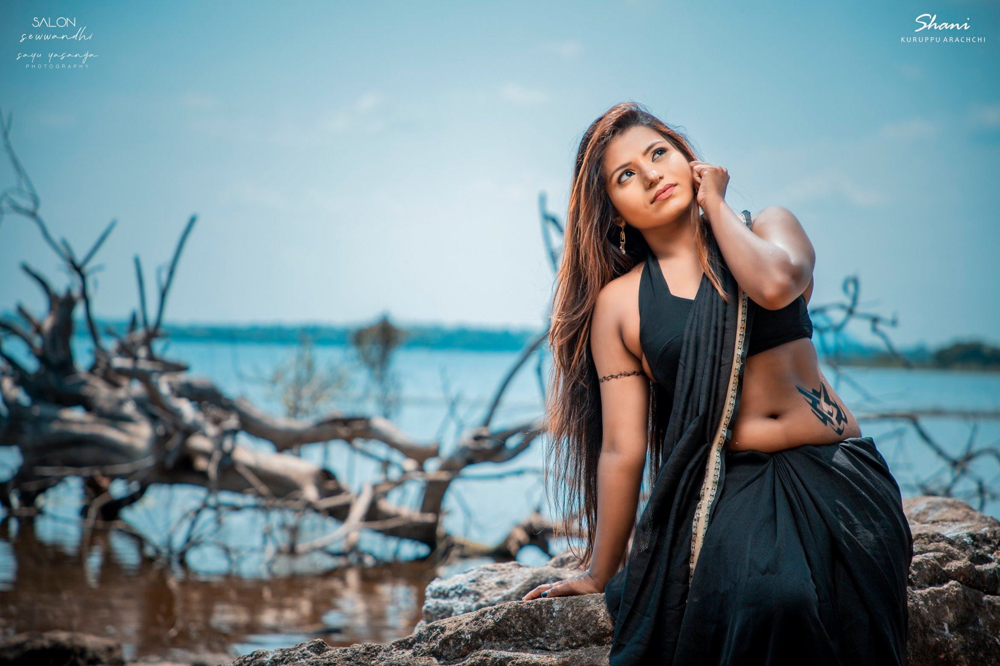 Shani Kuruppuarachchi Black Saree (2)