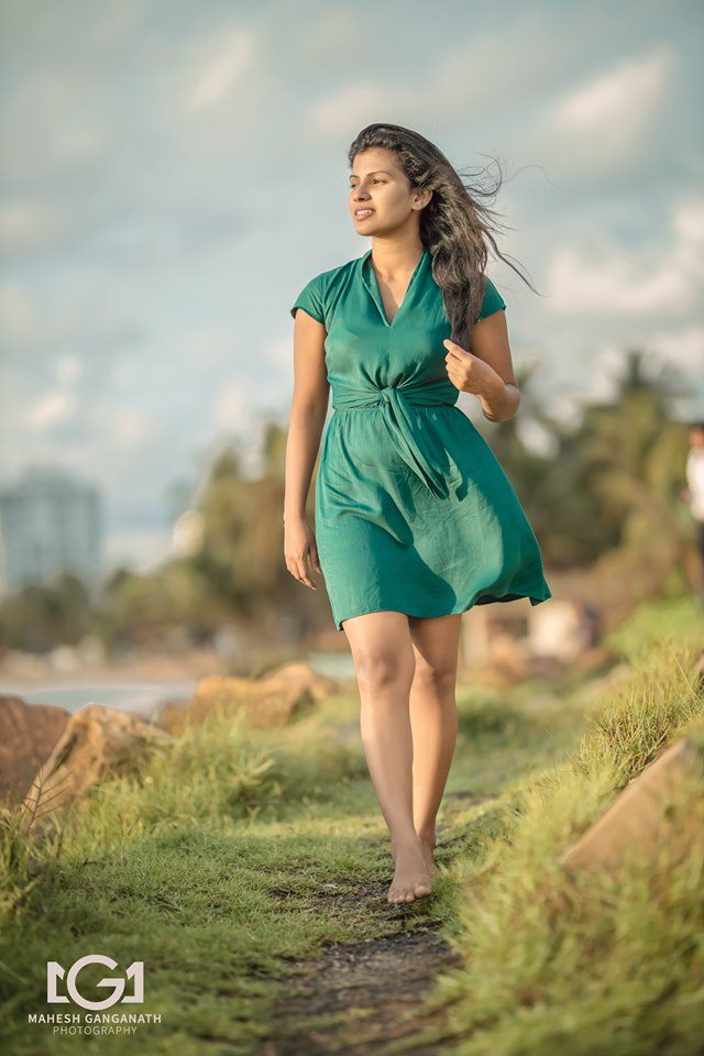 Rumesha Dilshani Green Dress (2)