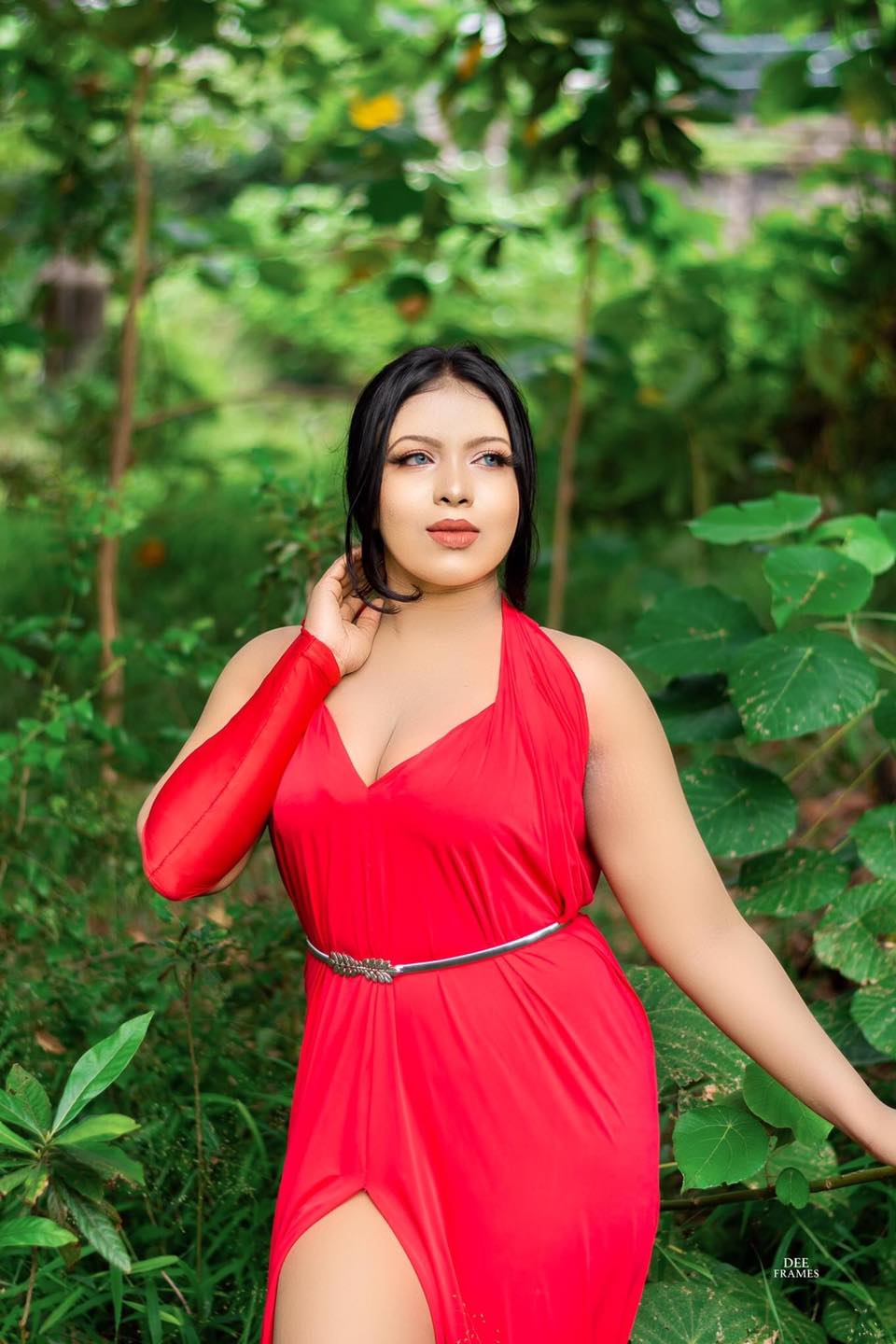 Pavithra Pavi Red Dress (1)